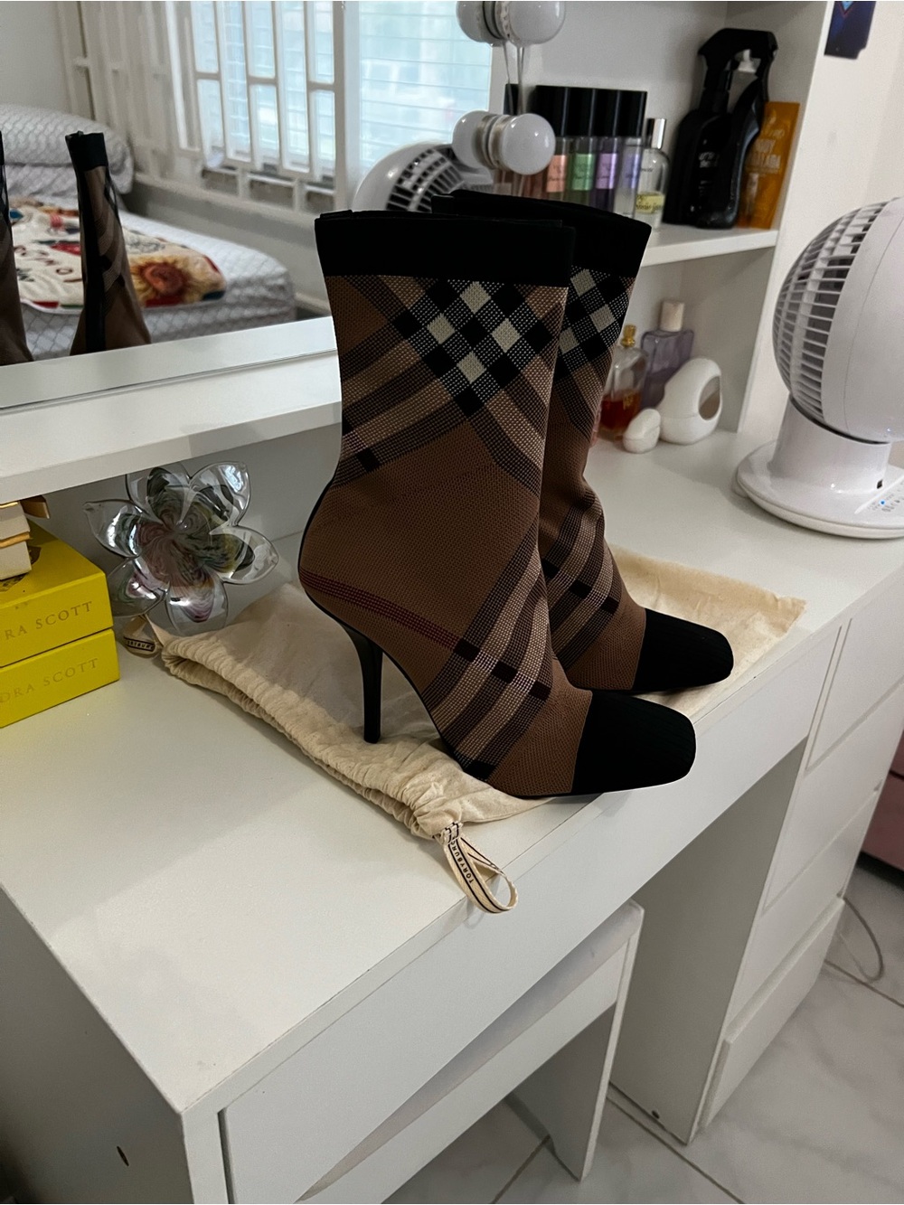 Burberry Knitted Check Sock boots